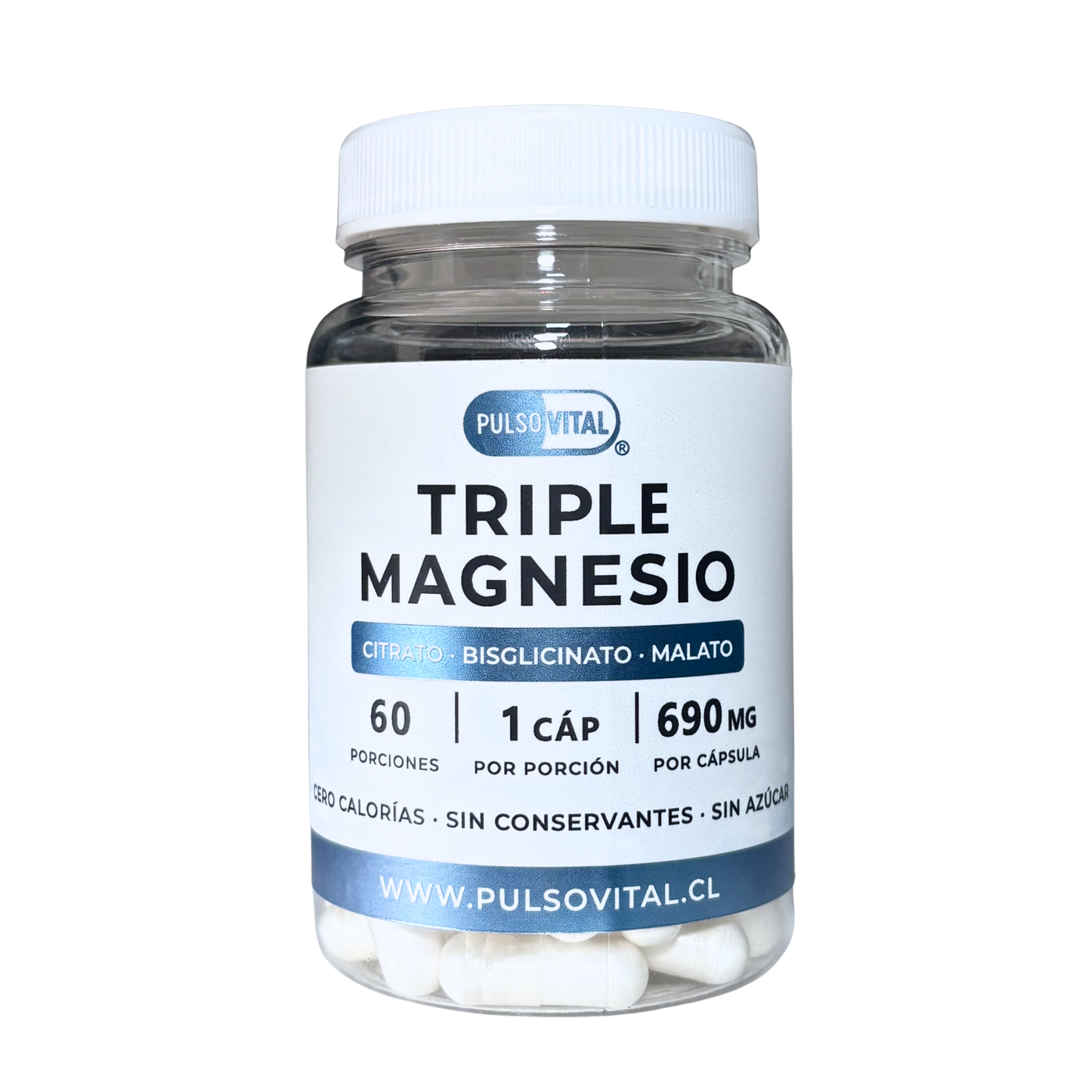 Triple Magnecio (Citrato + Taurato + Bisglicinato) - PulsoVital - Vitaminas y Minerales