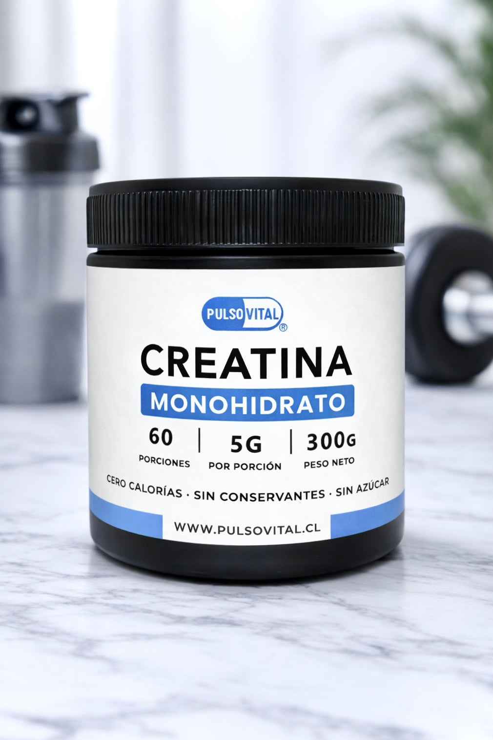 Creatina monohidrato PulsoVital - 300 gr -Salud física y mental