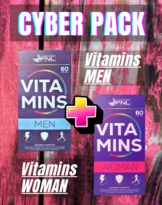 ¡Cyber pack! Vitamins WOMAN + MEN - FNL - Vitaminas y minerales